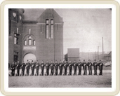 Police officers in line